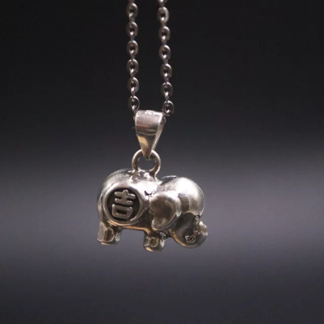 925 Sterling Silver Pendant DIY Make Bracelet Vintage Silver Lucky Elephant