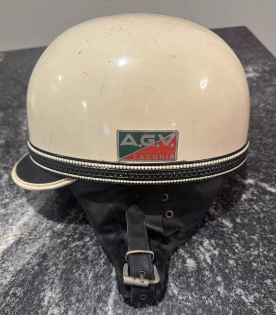 Vintage A.G.V. Laconia Italy Valenza Motorcycle Helmet