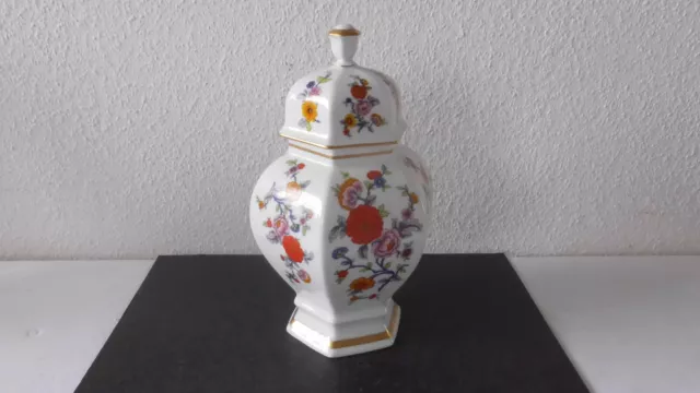 Blumenvase Deckelvase 6 Eckig Seltmann Weiden  H 27 cm Vase Vasen Porzellanvase