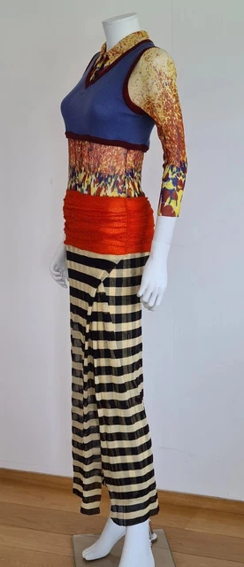 Robe Vintage Fuzzi By Jean Paul Gaultier - Patchwork Mesh, Noir, Taille M, Occasion Très Bon état