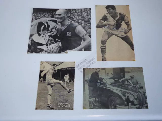 Derek Dougan  Ex Aston Villa Blackburn Wolves  Hand Signed Photos From 1960 'S