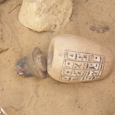 Rare Antique Ancient Egyptian Canopic Jar internal Organ Mummify Heart 2480 BC