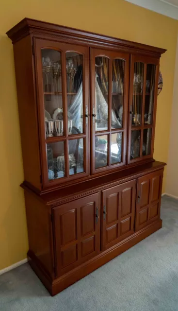 Jackson Furniture timber (walnut) buffet and hutch/china cabinet