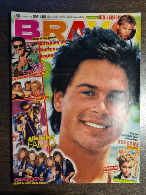 BRAVO 43/1986 Heft Komplett - Den Harrow, A-Ha, Falco, Tom Cruise, Nena - Top!