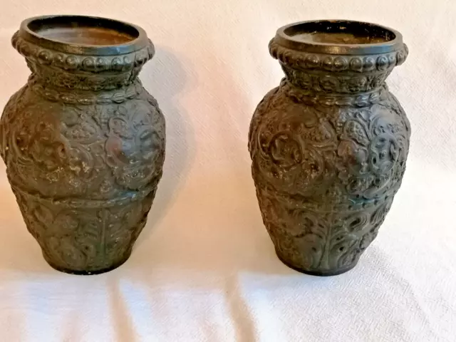 2 große antike Keramik Vasen BB Brita Barnekow Dänemark um 1900 - 32 cm hoch