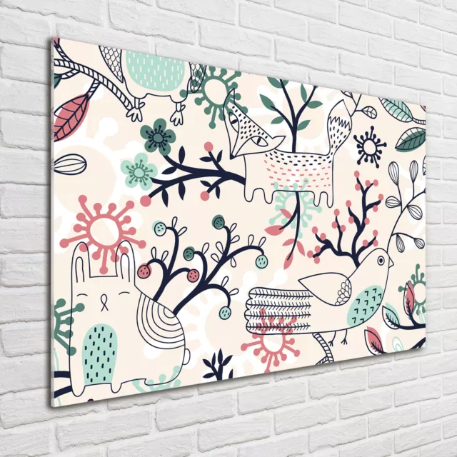Wandbild aus Plexiglas® Druck auf Acryl 100x70 Tiere Tiere und Blumen