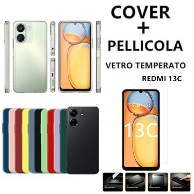 L' ORIGINALE Cover Morbida opaca Per XIAOMI REDMI 13C 4G IN SILICONE + Pellicola