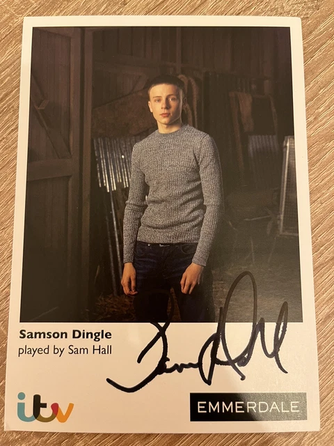 ITV Emmerdale Samson Dingle Signed Cast Card Sam Hall Autograph