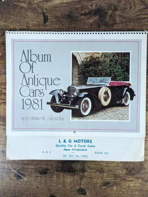 Vintage Calander 1981 "Album of Antique Cars