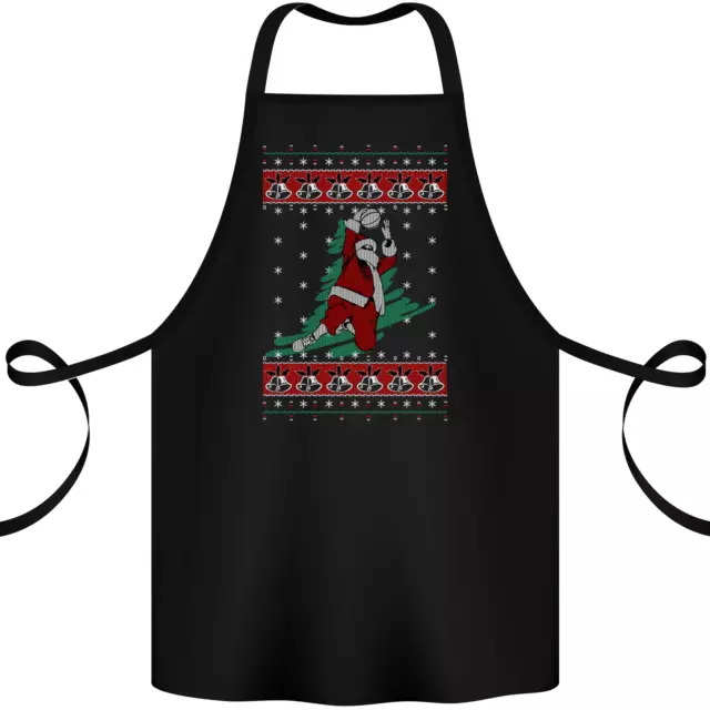 Basketball Santa Player Christmas Funny Cotton Apron 100% Organic