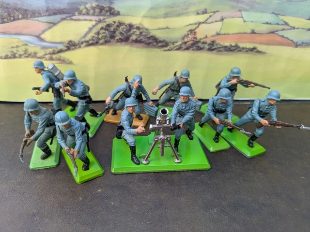 Scale Ww2 BRITAINS DEETAIL 1/32 Scale WW2 German Infantry with mortar crew ...