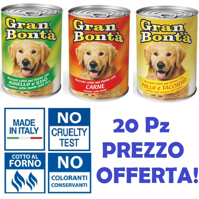 Cibo per cani umido scatolette bocconi bocconcini snack mangime alimento cane