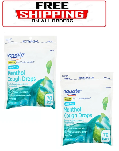 EQUATE SUGARFREE MENTHOL Cough Drops, 70 Count 2 pk 12.35 PicClick