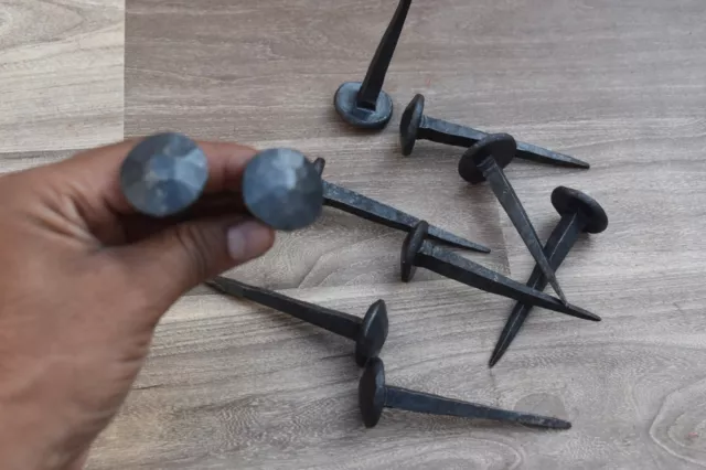 10 Pcs Hand forged iron blacksmith Nails vintage Solid Rustic Door Gate Nails