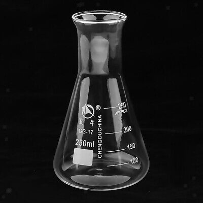 flacone di vetro borosilicato graduato da laboratorio con flacone da 250ml