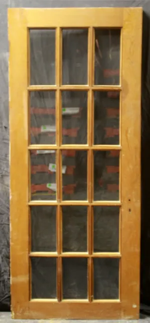 2 avail 30x76"x1.75" Antique Vintage Wood Wooden Exterior French Door Wavy Glass 2