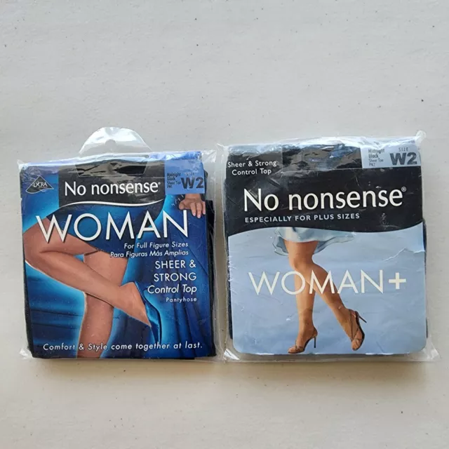 NO NONSENSE WOMAN+ W2 Sheer & Strong Control Top Pantyhose Midnight Black  New $12.59 - PicClick