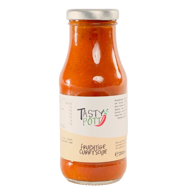 39,96 €/L Tasty Pott salsa al curry gialla fruttata 250 ml salsa curry dip salsa salsa condita