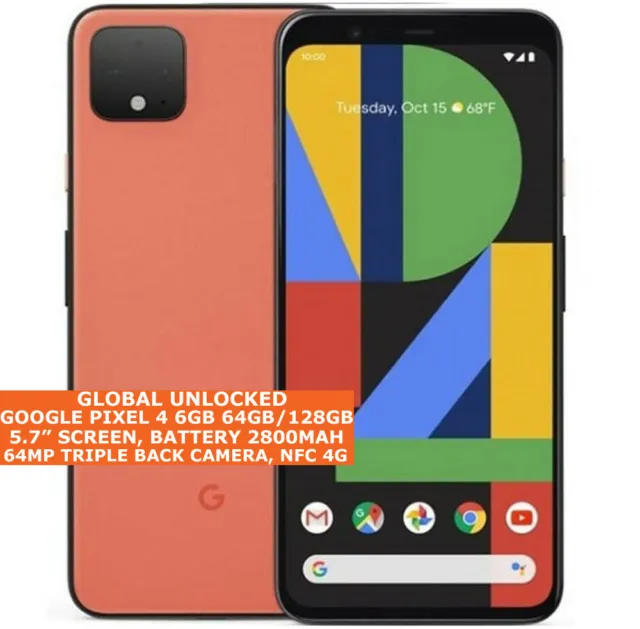 GOOGLE PIXEL 4 GLOBAL VERSION 6gb 64/128gb Octa-Core Gesicht Id Android 10 4G 2