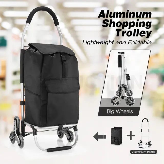 Shopping Trolley Cart Foldable Grocery Bag Portable Market Luggage Basket Carts