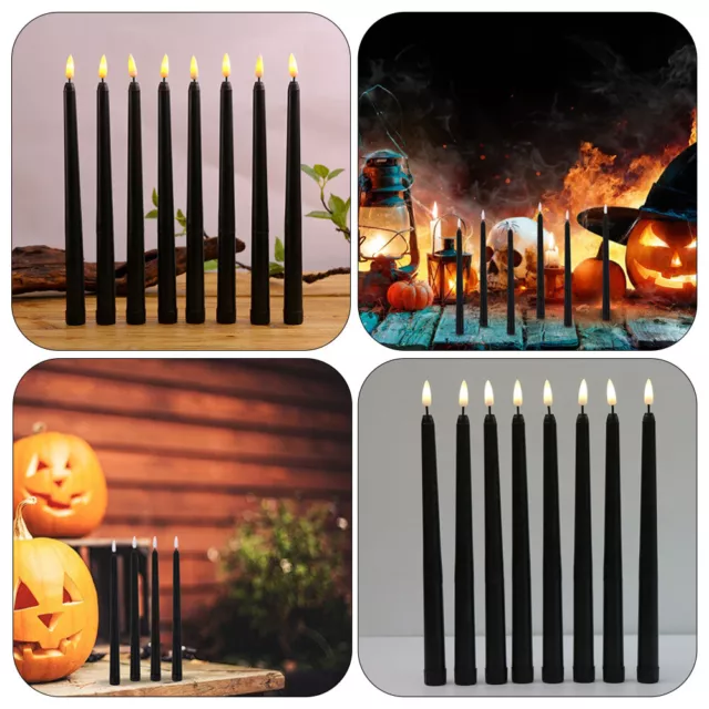 10 Pcs Halloween Candle Light Decor Electric Lighters Candles Battery 3