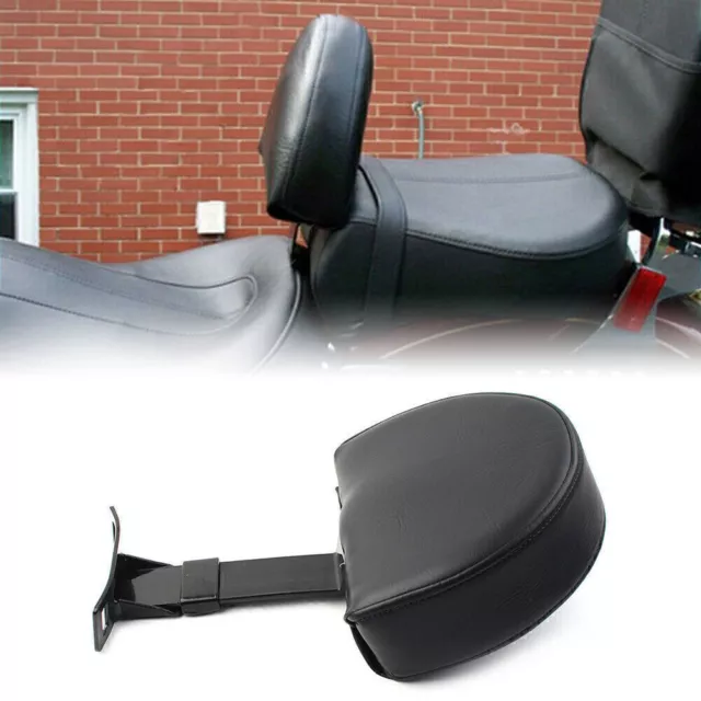 Driver Rider Backrest Black Adjustable Fit Harley Davidson Electra Street Glide