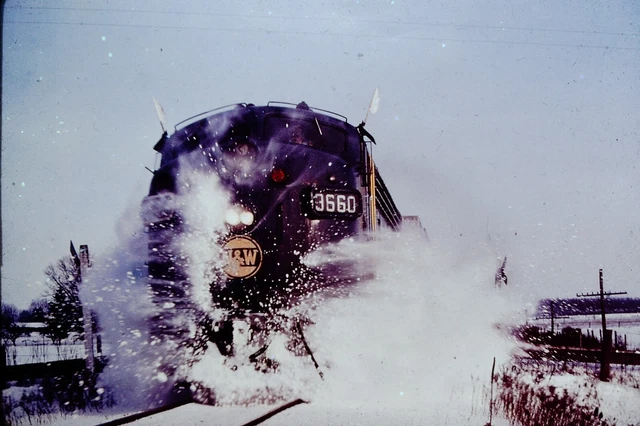 Norfolk & Western N&W Emd F7A F7-A #3660 Snow Burst Original Kodachrome Slide