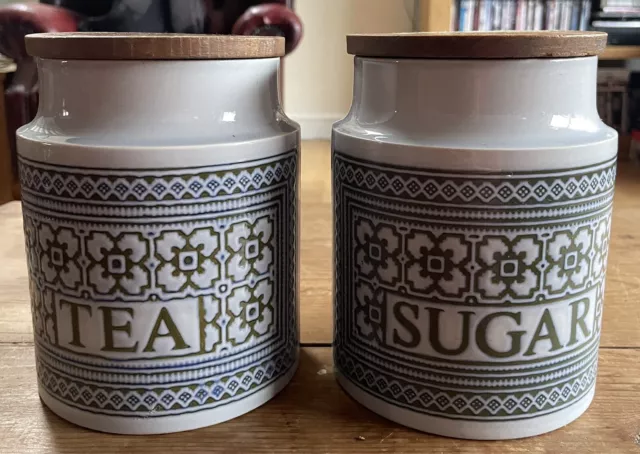 Vintage Hornsea Tapestry Ceramic Tea & Sugar Jars Kitchenware England Pottery