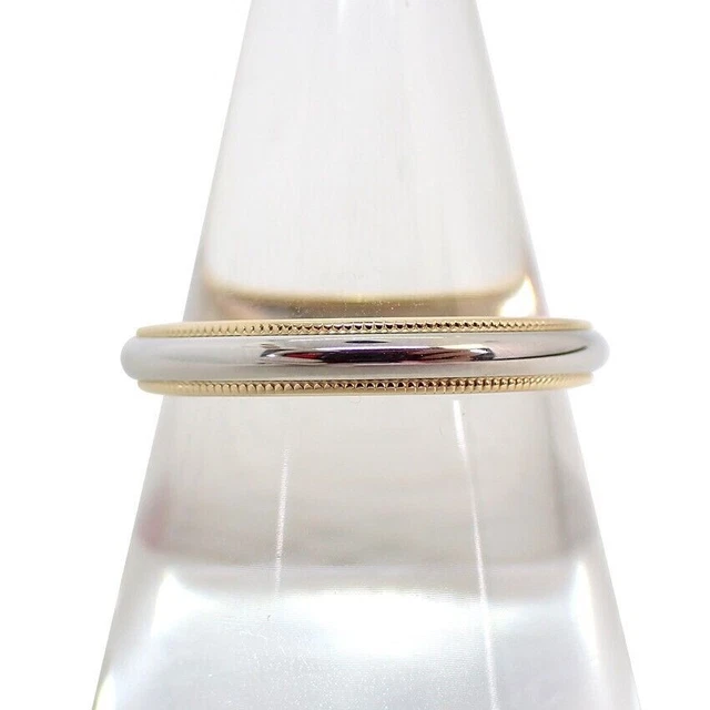 [Usato] TIFFANY/Tiffany 750/PT950 Anello classico Milgrain misura USA 9[g132-29]