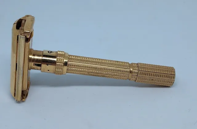 Vintsge GILLETTE ARISTOCRAT Adjustable Gold Plated TTO Razor H 3 Date ( 1962 )