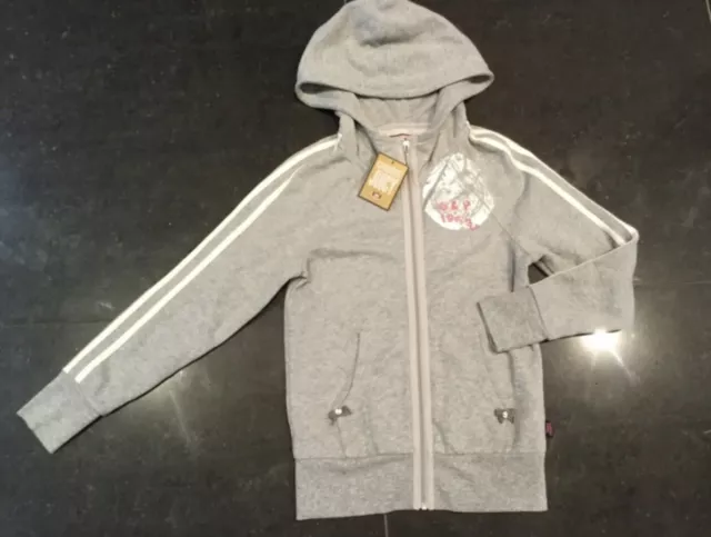 NWT Juicy Couture New & Gen. Girls Age 8 Grey Cotton Hoody With Metallic Logo