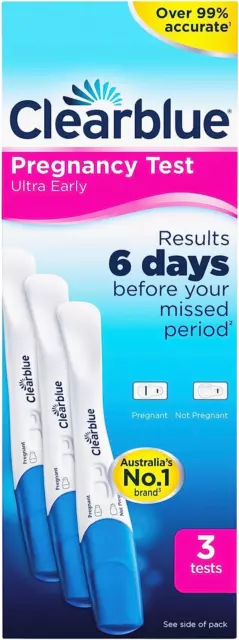 Clearblue Pregnancy Test Ultra Early 3 Tests 0.07 x 0.21 x 0.07 cm 100 Grams