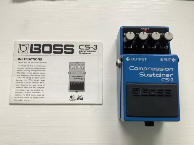 Boss CS-3 Compression Sustainer Pedal - Black/Blue With Instruction Manual