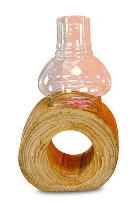 51828 VENTO LUCE FARO IN LEGNO/METALLO BIANCO eliminato portacandele 