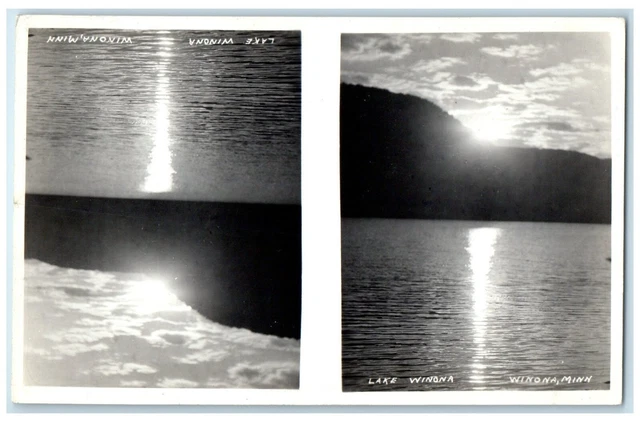 c1940's Lake Winona View Winona Minnesota MN RPPC Photo Vintage Postcard