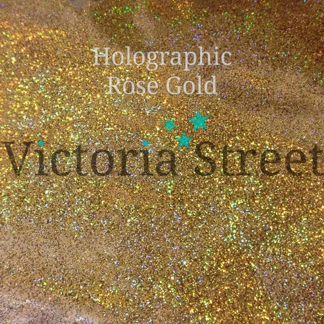 Victoria Street Glitter - Holographic Rose Gold - Fine 0.008" / 0.2mm Beige Sand