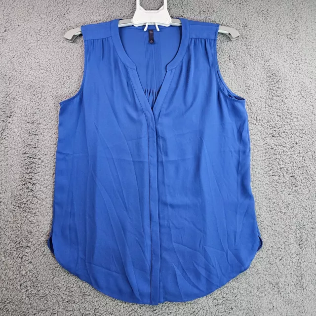 NYDJ Sleeveless Top Womens Small Button Down Blue Simple Basic - S