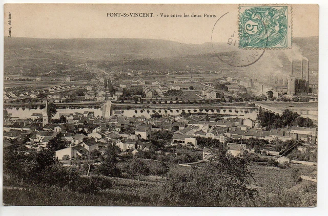 BRIDGE SAINT VINCENT - Meurthe and Moselle - CPA 54 - view between the two bridges