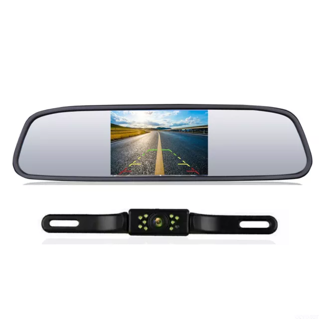 Wireless Car Backup Camera Rear View System Night Vision + 4.3" Mirror Monitor 3