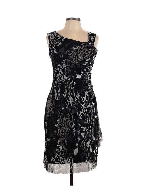Elana Kattan Women Black Cocktail Dress L