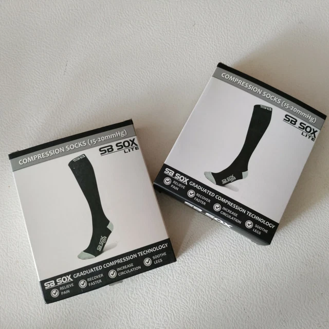 SB SOX Lite Compression Socks (15-20mmHg) for Men & Women (2 Pairs)