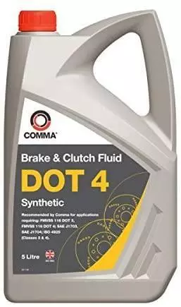 Comma - DOT 4 Synthetic Brake & Clutch Fluid Ideal for ABS Systems BF45L - 5L