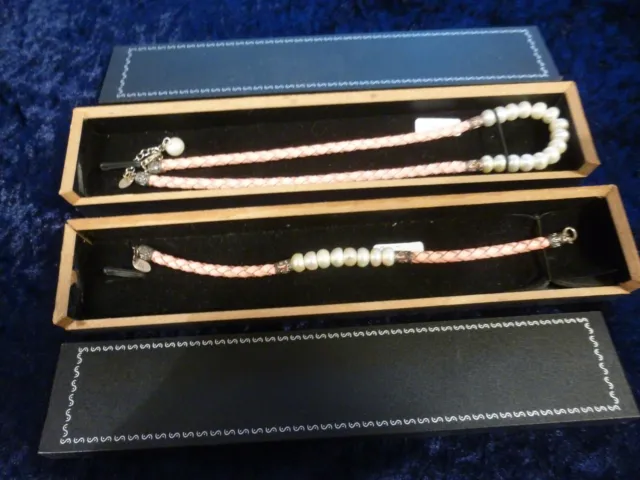 Schmuckset 925 Silber WJ mit Perlen Armband Halskette