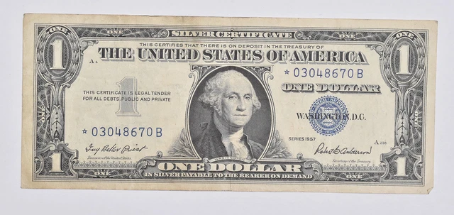 ERROR Replacement *Star* 1957 $1 Silver Certificate Note - Tough *392