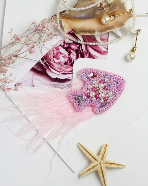"Hágalo usted mismo Kit de fabricación de joyas Broche alfiler ""Pez pequeño"" Broches hechos a mano Cuentas