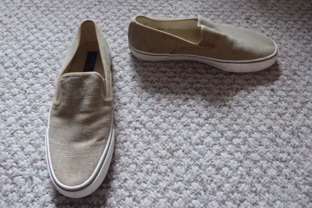 POLO BY RALPH Lauren mens fawn canvas shoes size 11 new £19.99 ...