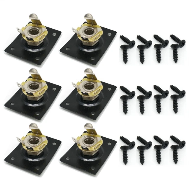 MEISO Lot 2 Prises Jack Stéréo 6,35mm 4 Broches Pour Guitare Basse