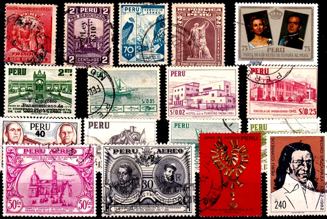 Einsteckkarte mit älteren Marken aus *** Peru ***