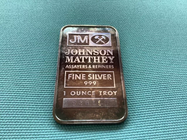 Jm Johnson Matthey Fine 0,999 1 Oz. Lingot Série #948190 2