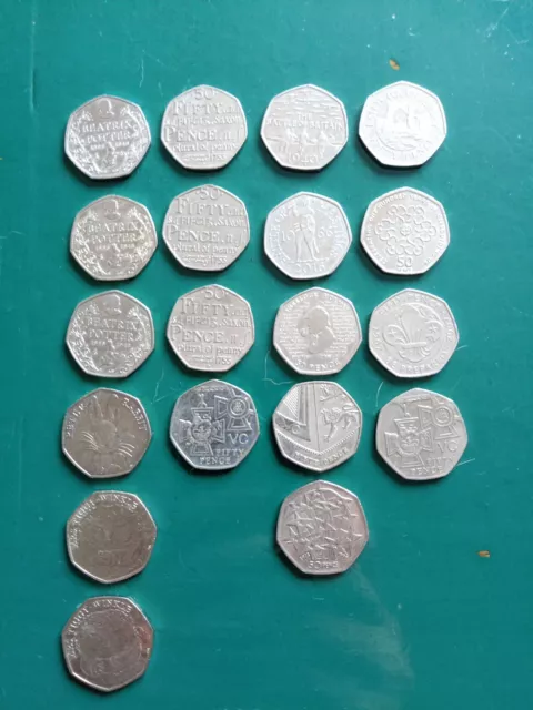 Various collectable 50p Coins (19 Total)
